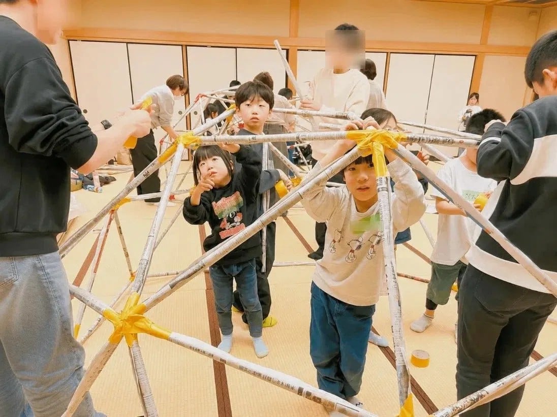 広島でのドームづくりの様子
